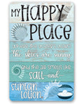 My Happy Place Beach - Metal Sign