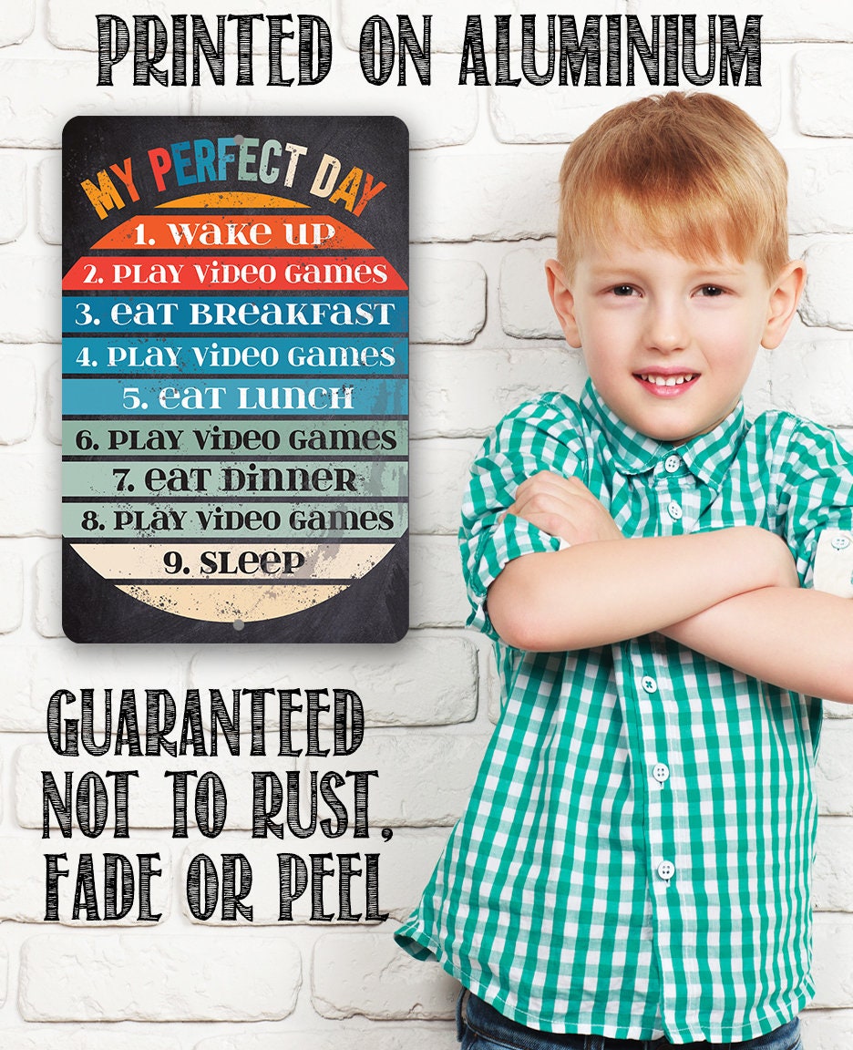 My Perfect Day - Chalkboard Style - Metal Sign