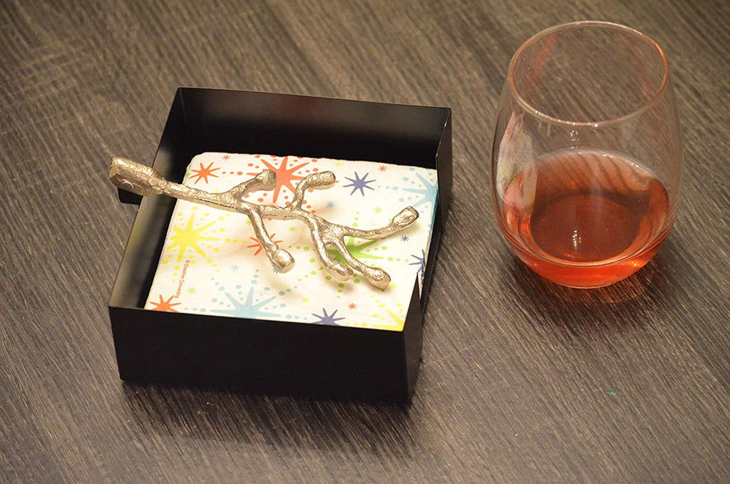 Vibhsa Napkin Holder Dinning Decor and Housewarming Gift (silver)