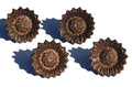 Vibhsa Sunflower Antique Napkin Rings Set of 4