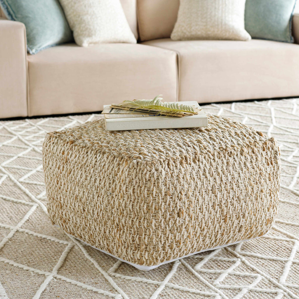 Netcong Tan Jute Pouf - Clearance