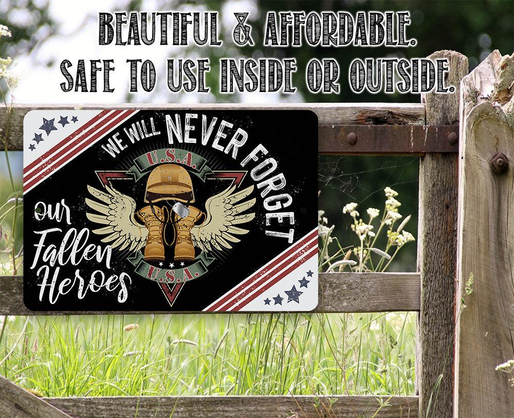 Never Forget - Metal Sign