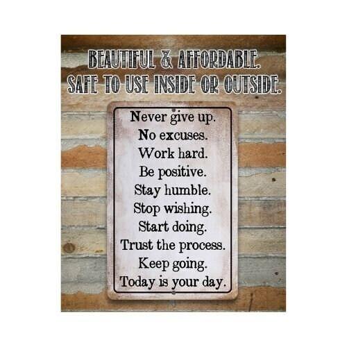 Never Give Up -  Metal Sign