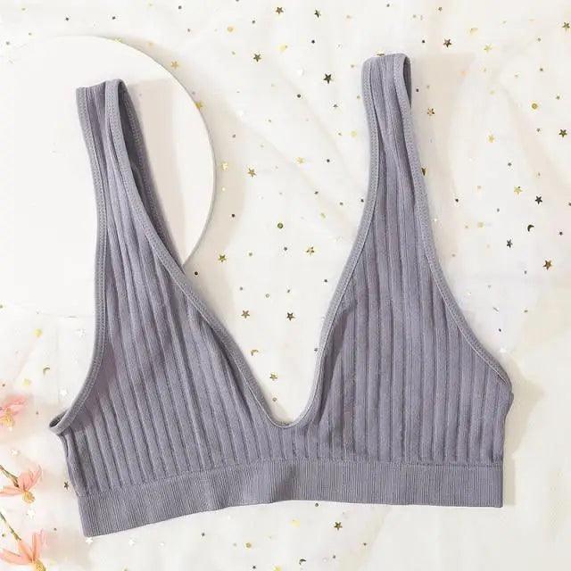 New Comfortable Seamless Sports Bras For Women And Girls Top Female Brassiere Deep V Sexy Women's Underwear Backless