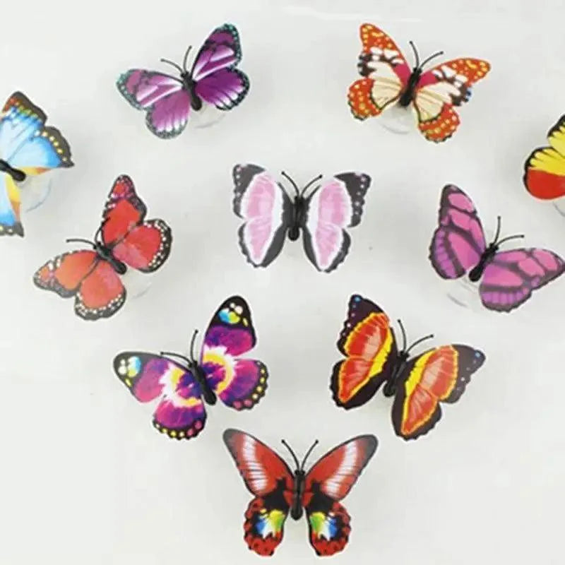 New Dazzling Colorful Luminous Butterfly LED Night Light Wedding Decorative Lamp Stickers Children Small Gifts TOYS game Battery Operated