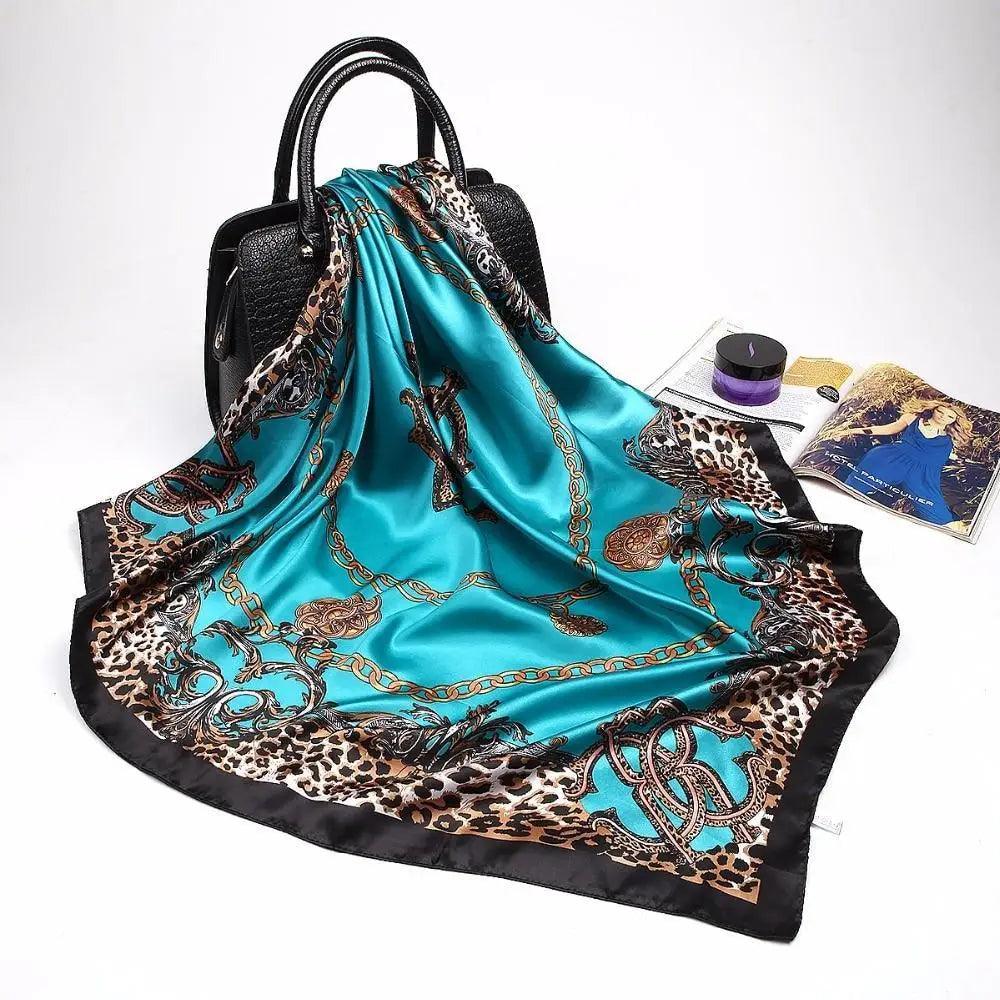 New Elegance Fashionable Scarves for Women Shawl Print Silk Satin Hijab Scarf Female Bandana 90*90cm Luxury Square Shawls Scarfs For Ladies