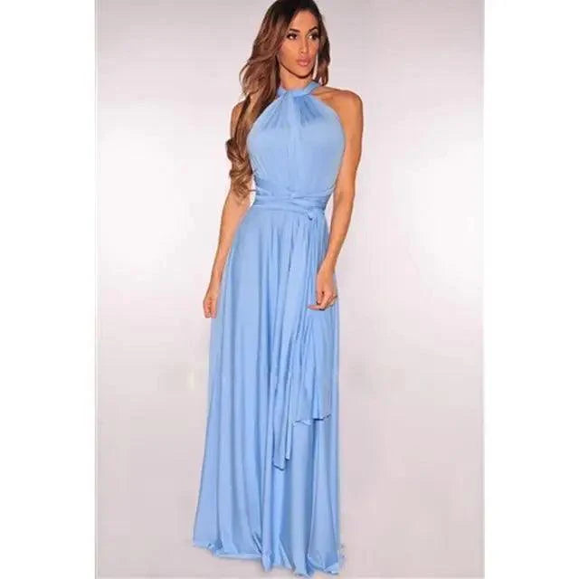 New Fashion Boho Women Multiway Wrap Convertible Maxi Club Red Dress Bandage Long Dress Party Dresses For Women