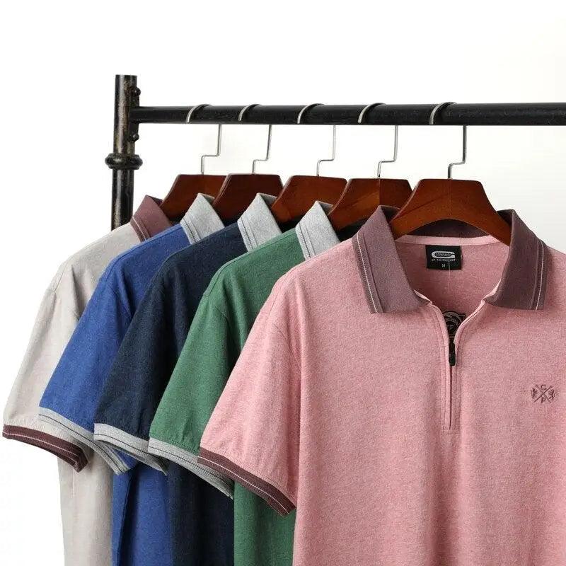 New Fashion Vintage Polo Men Soft Cotton Breathable Men Polo Shirt Men Polo Double Side Slim Fit  Short Sleeve Polo T-Shirt Casual Slim Fit Men Pure Breathable Tee Tops Comfortable Shirt