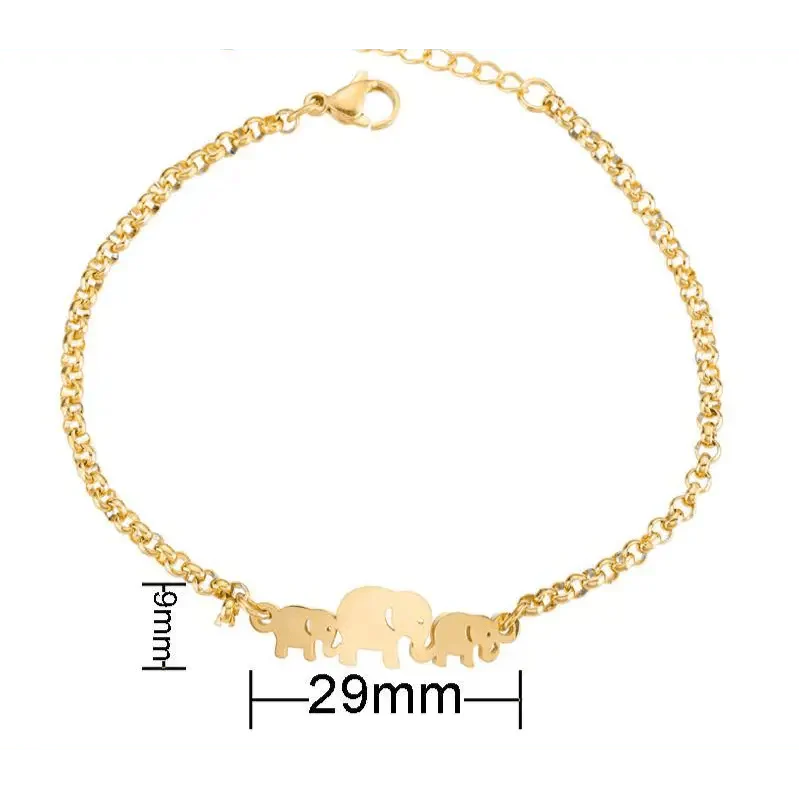 New Modern Elegant Stainless Steel Luxury Bracelet For Women Lovely Animal Butterfly Elephant Strand Bracelets Bangles Jewelry Accessories