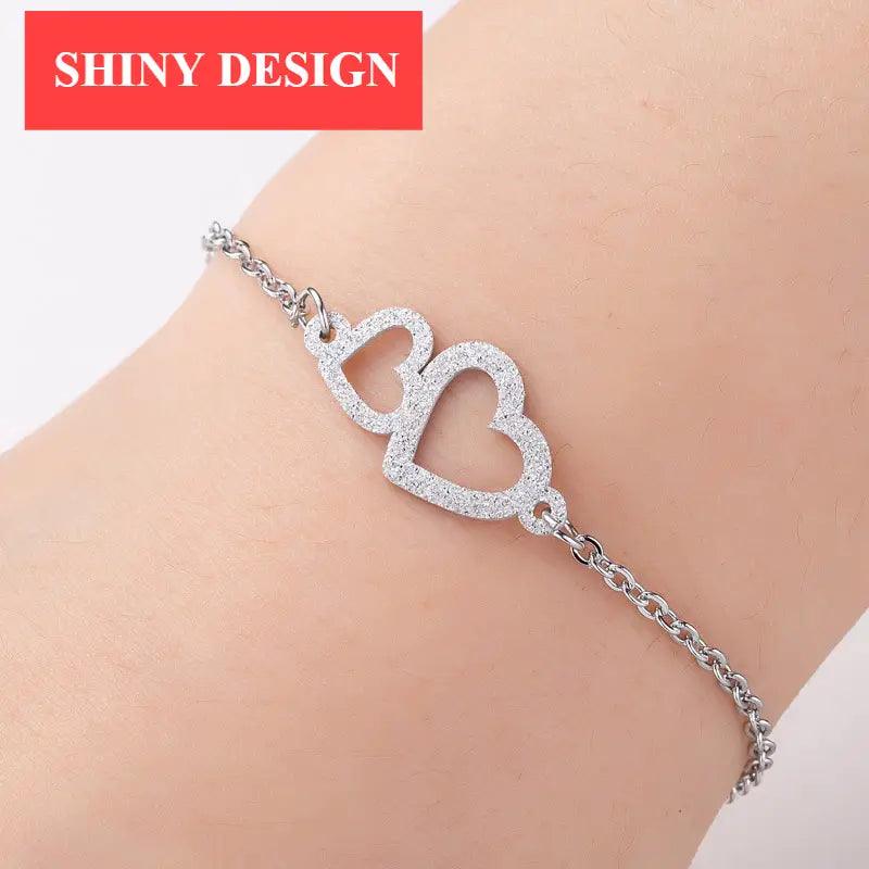 New Modern Elegant Stainless Steel Luxury Bracelet For Women Lovely Animal Butterfly Elephant Strand Bracelets Bangles Jewelry Accessories