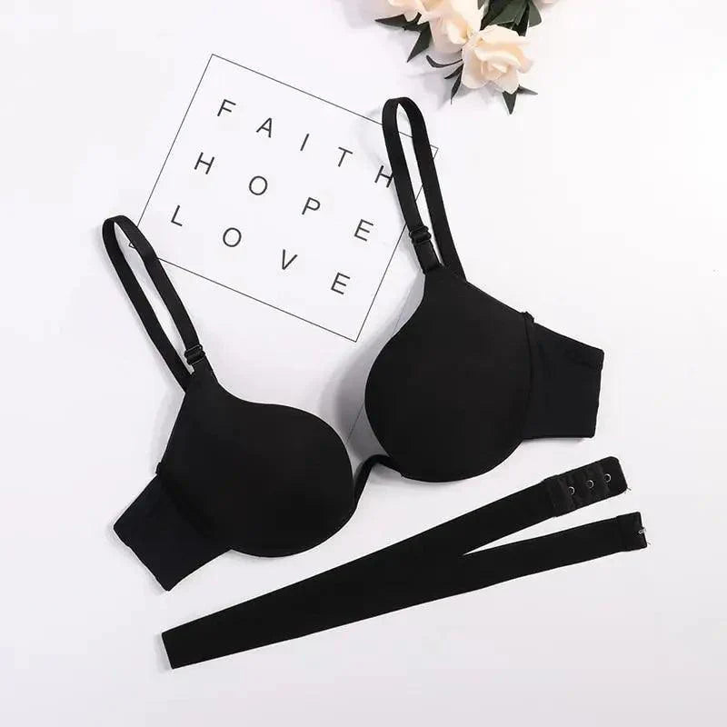 New Women Lingerie U Backless Bras Underwear Deep U Low Cut Push Up Bra Female Breathable Bra