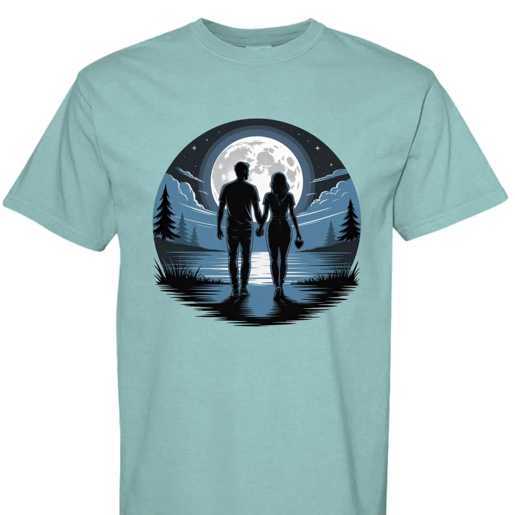 Nighttime Stroll Under Moonlight Romance