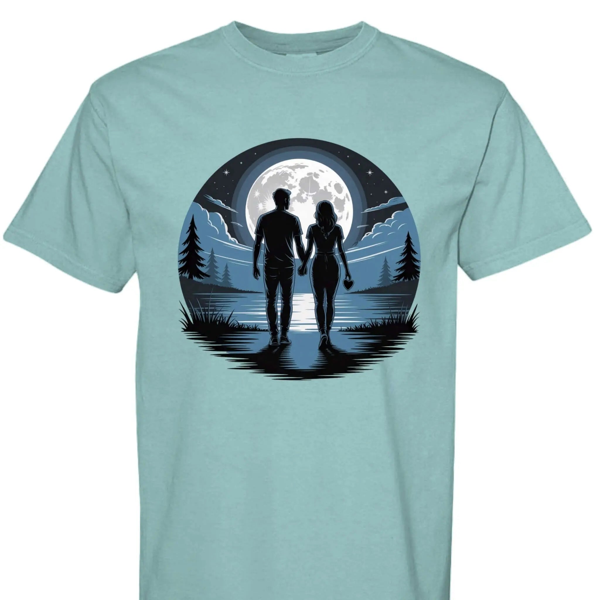Nighttime Stroll Under Moonlight Romance