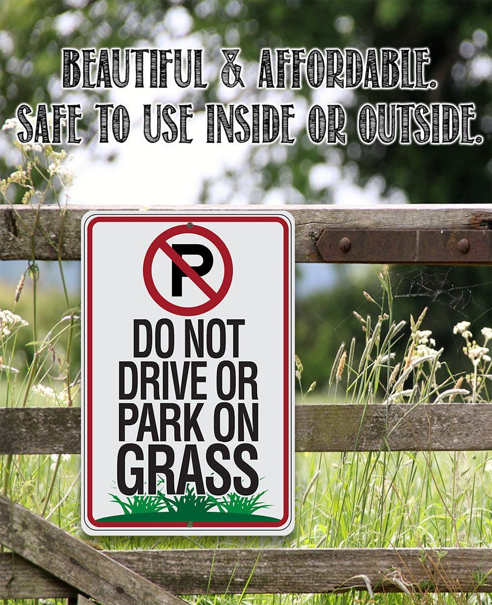 No Parking Grass - Metal Sign