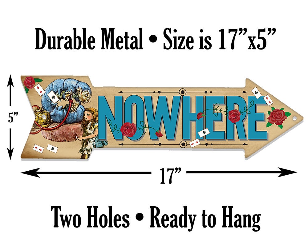 Nowhere - Directional Arrow - Metal Sign