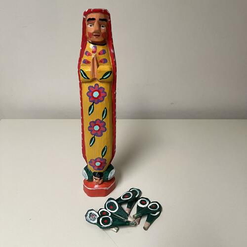 Kalalou GJC1010 Painted Wooden Virgin Guadalupe