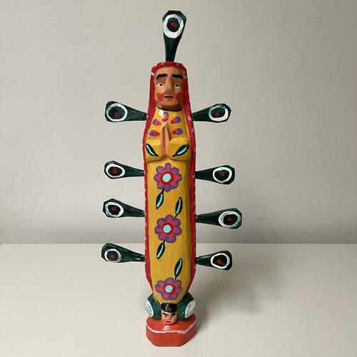 Kalalou GJC1010 Painted Wooden Virgin Guadalupe