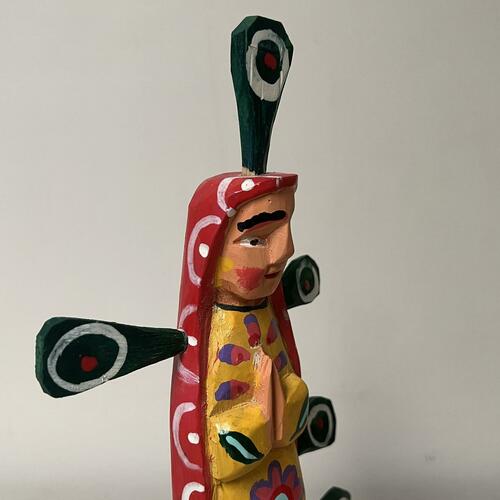 Kalalou GJC1010 Painted Wooden Virgin Guadalupe