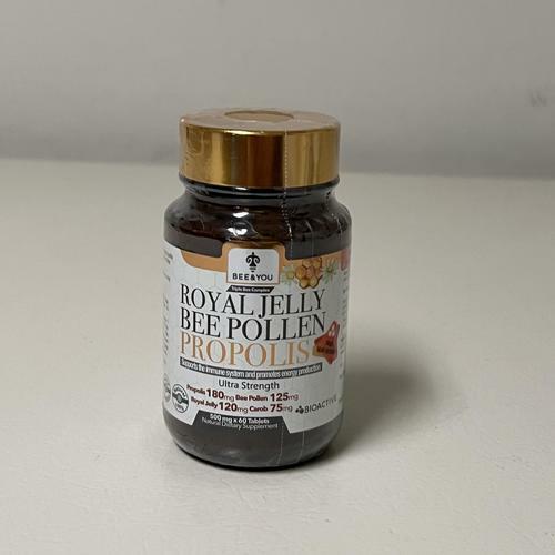 Bee and You Royal Jelly Tablet, Propolis Extract, Bee Pollen, 100% Natural 60ct EXP 12/2026
