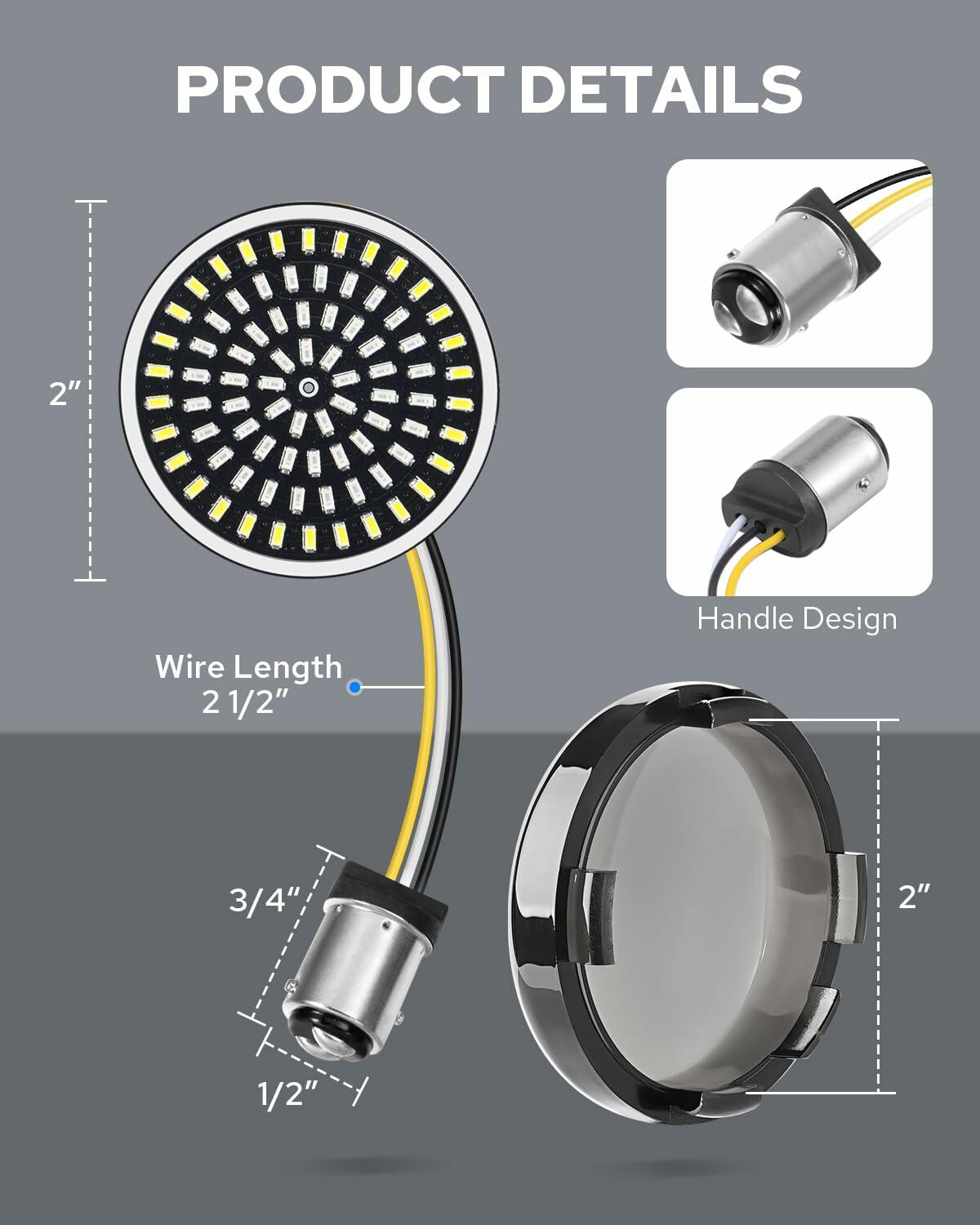 1157 LED Turn Signal Lights Front Rear 81 LEDs Compatible with Harley '86-24 Models