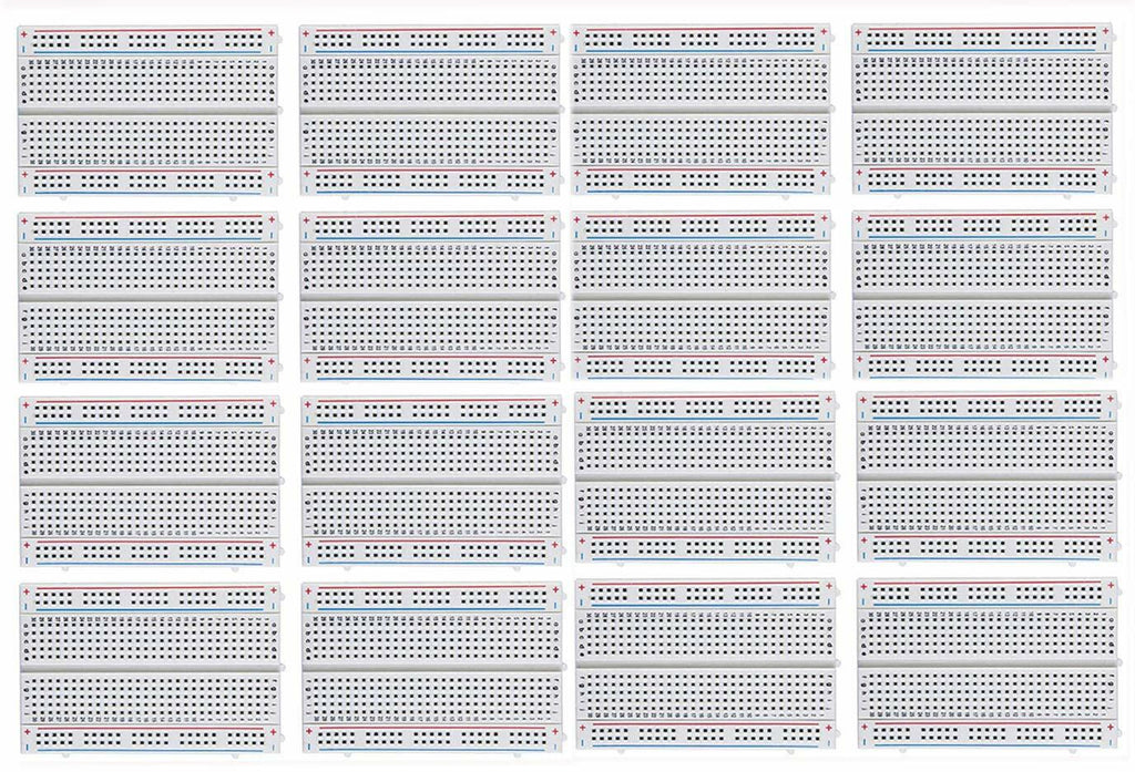 16Pcs Breadboard 400 Tie Point Solderless Prototype PCB Protoboard for Arduino