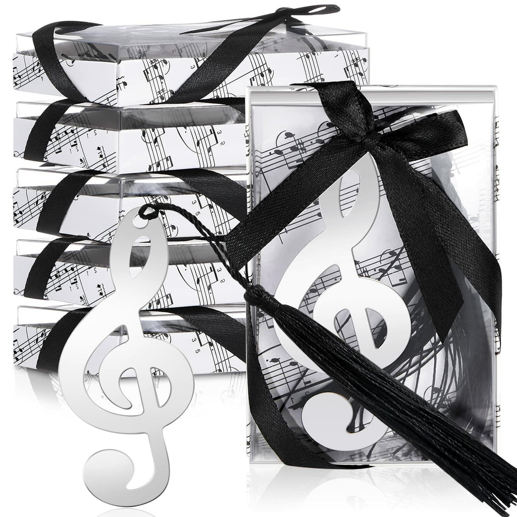 100 Pcs Musical Notes Bookmarks with Elegant Silk Tassel Music Party Favors Gift