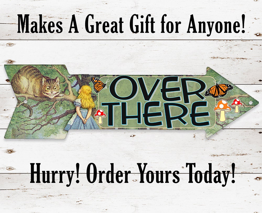 Over There - Directional Arrow - Metal Sign