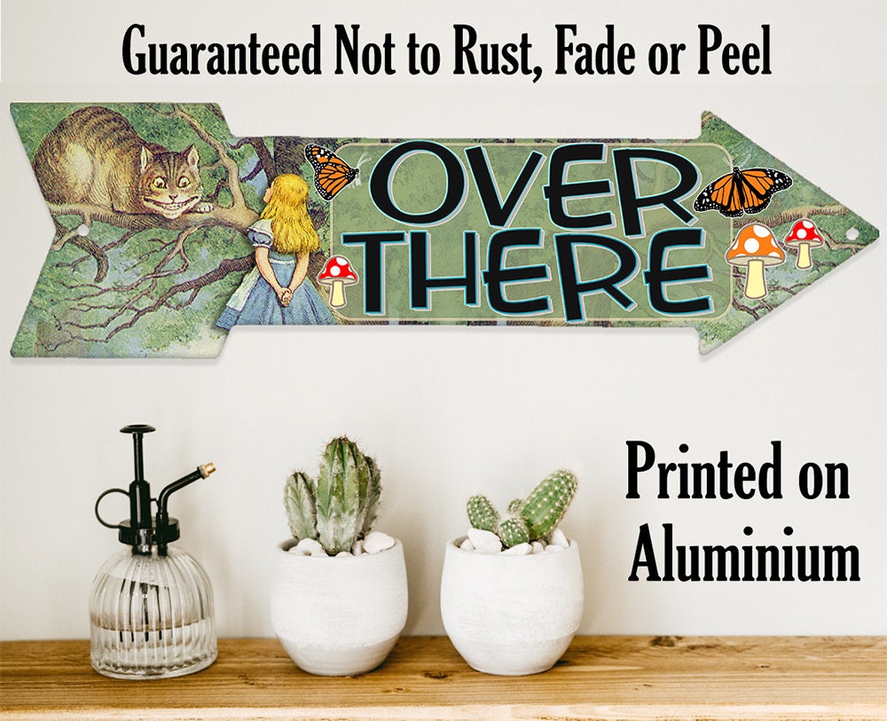 Over There - Directional Arrow - Metal Sign