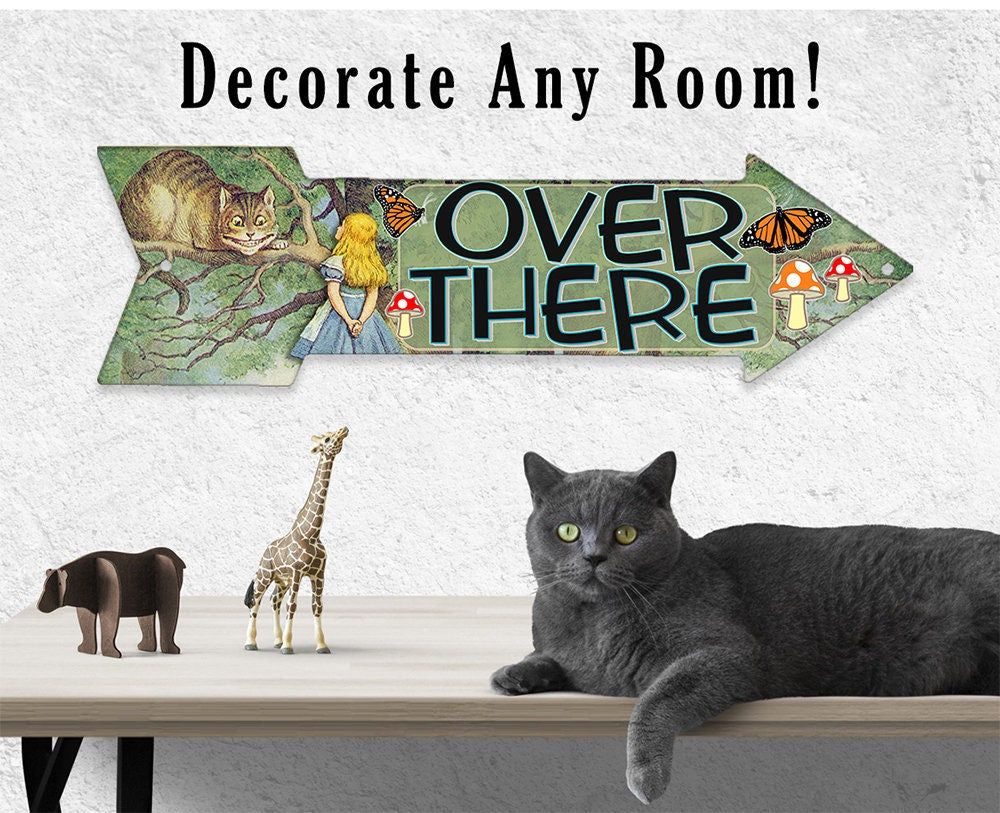 Over There - Directional Arrow - Metal Sign