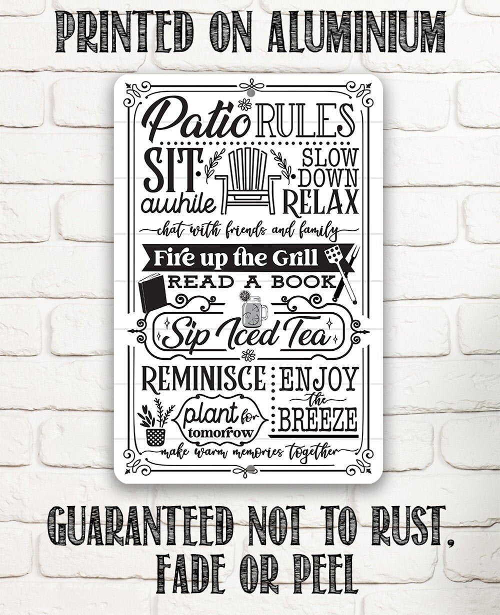 Patio Rules - Metal Sign