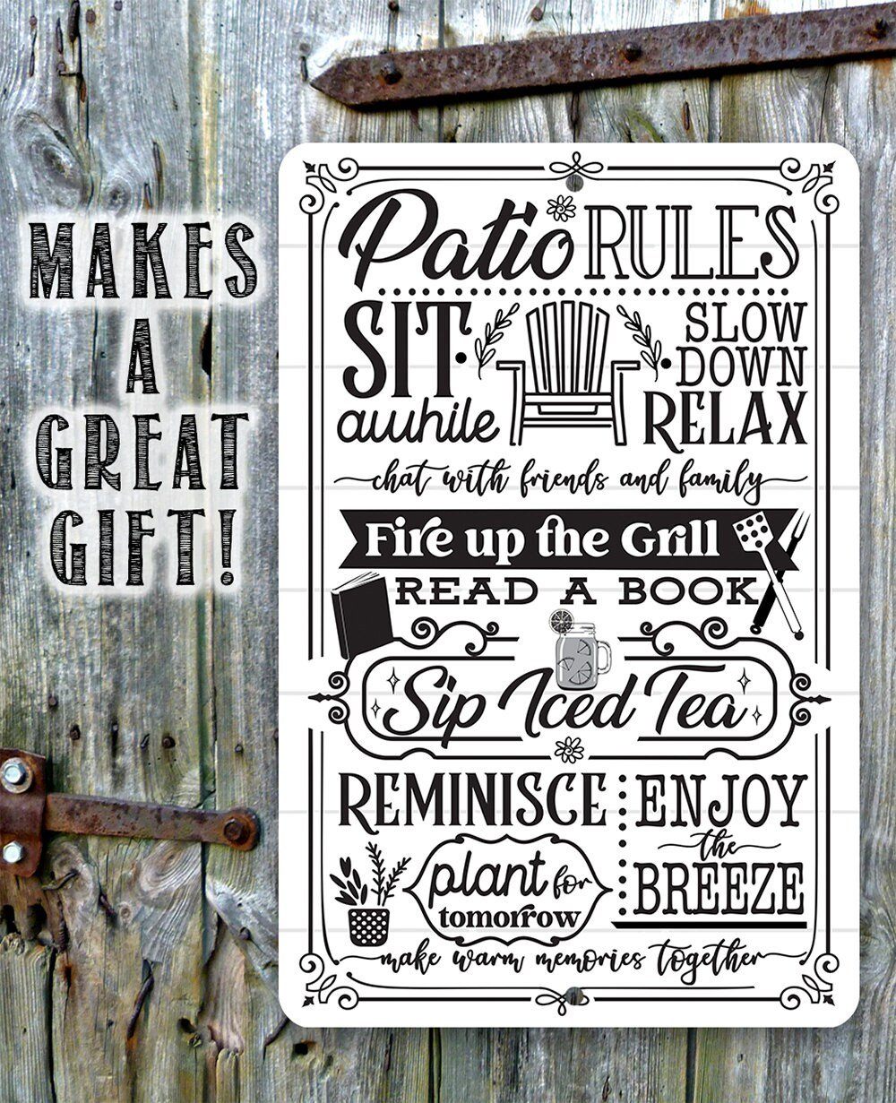 Patio Rules - Metal Sign
