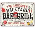 Personalized - Backyard Bar and Grill - Metal Sign