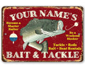Personalized - Bait and Tackle - Metal Sign