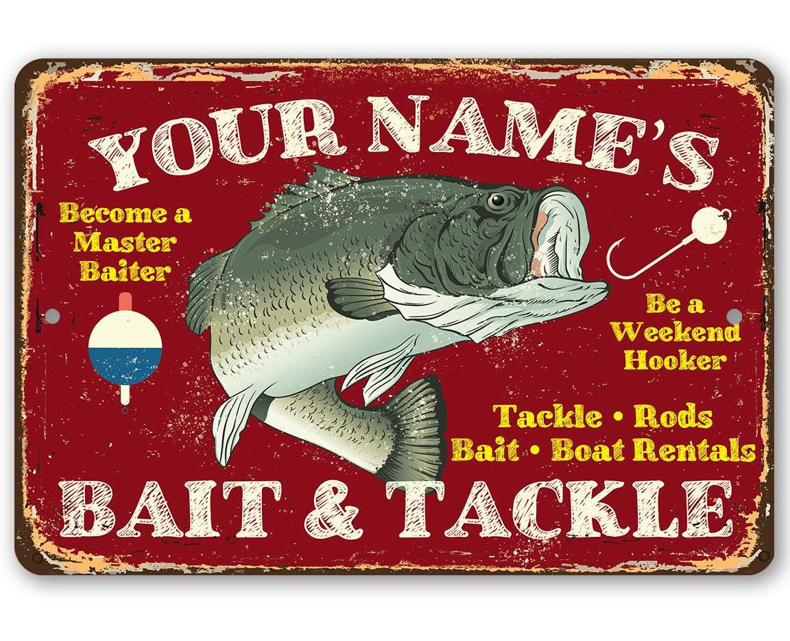 Personalized - Bait and Tackle - Metal Sign