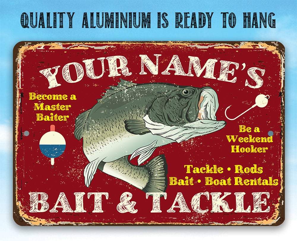 Personalized - Bait and Tackle - Metal Sign