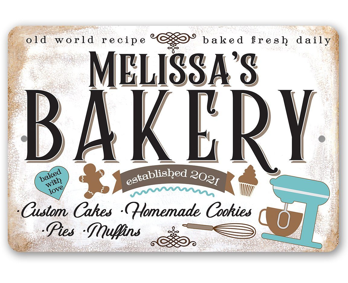 Personalized - Bakery - Old World Recipe - Metal Sign