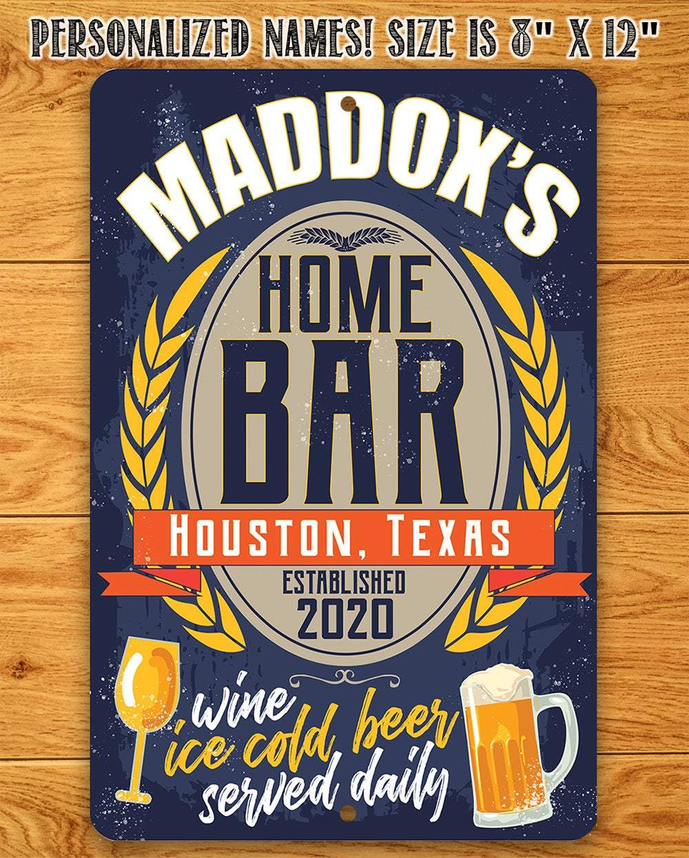 Personalized - Bar Decor - Metal Sign