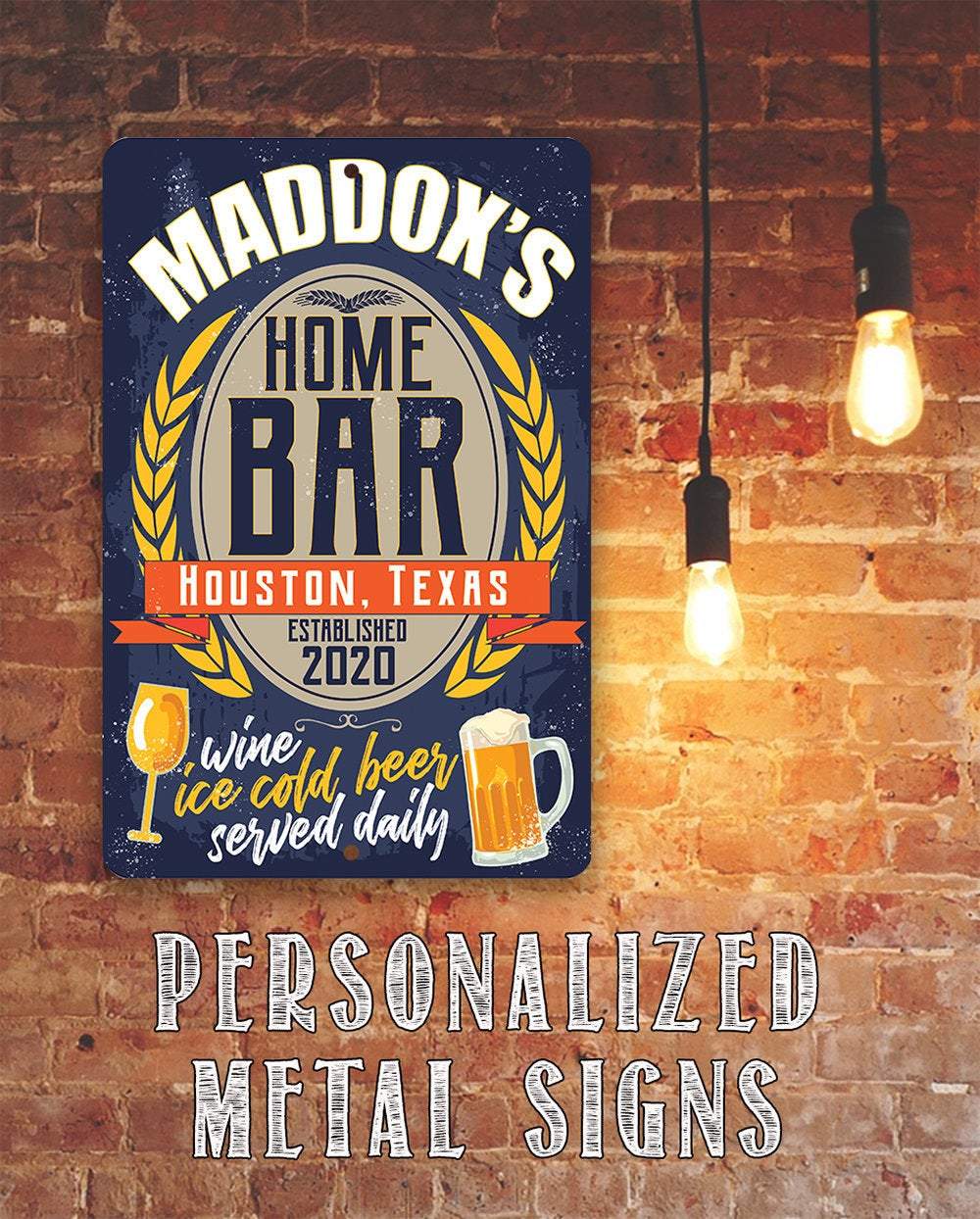 Personalized - Bar Decor - Metal Sign
