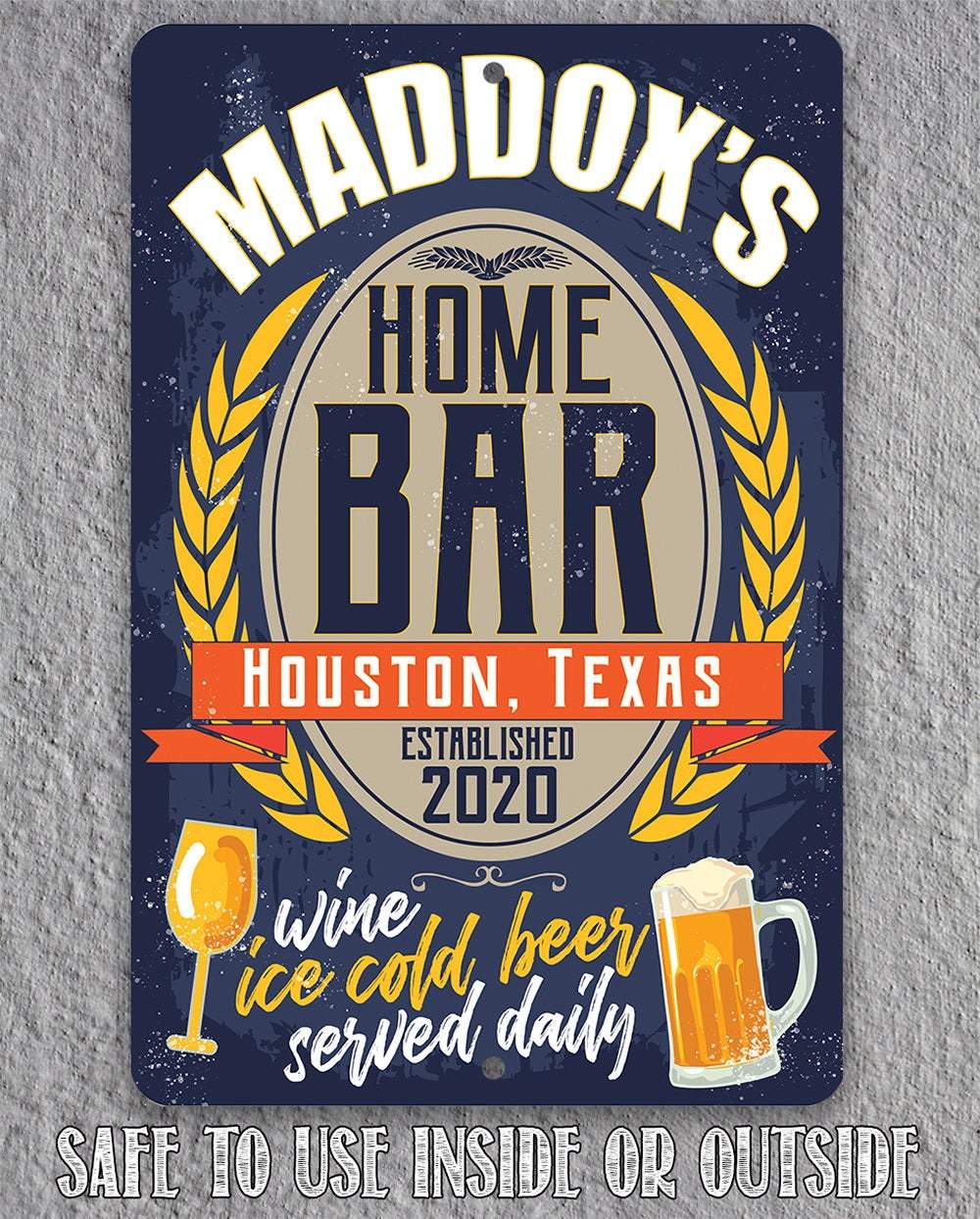 Personalized - Bar Decor - Metal Sign