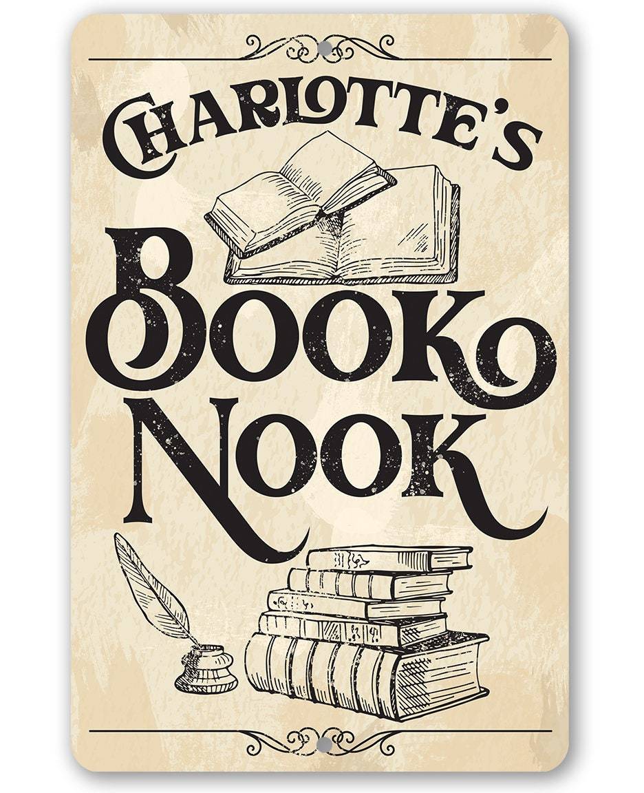 Personalized - Book Nook - Metal Sign