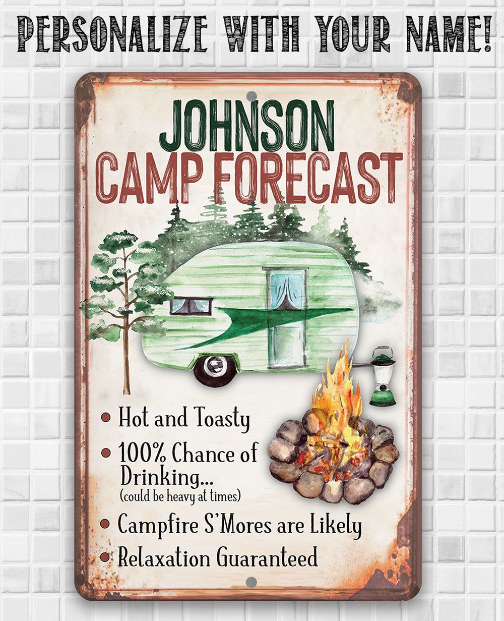 Personalized - Camp Forecast - Metal Sign