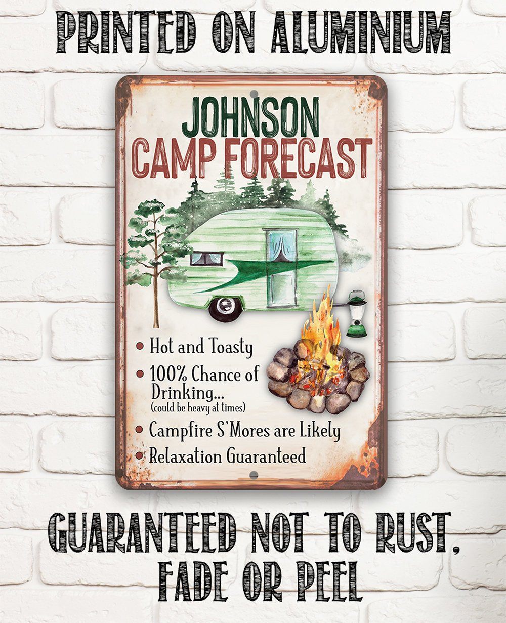Personalized - Camp Forecast - Metal Sign