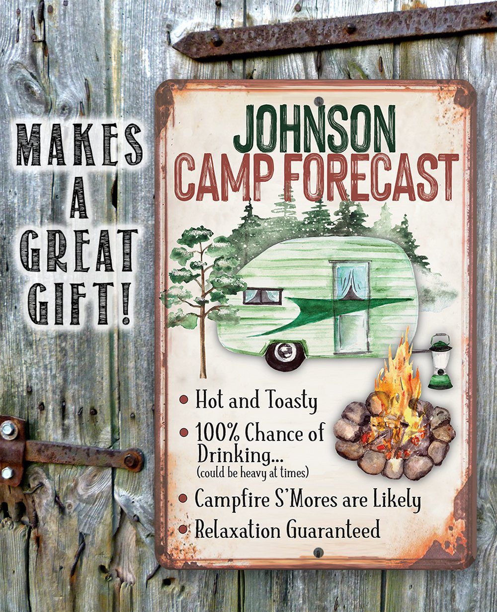 Personalized - Camp Forecast - Metal Sign