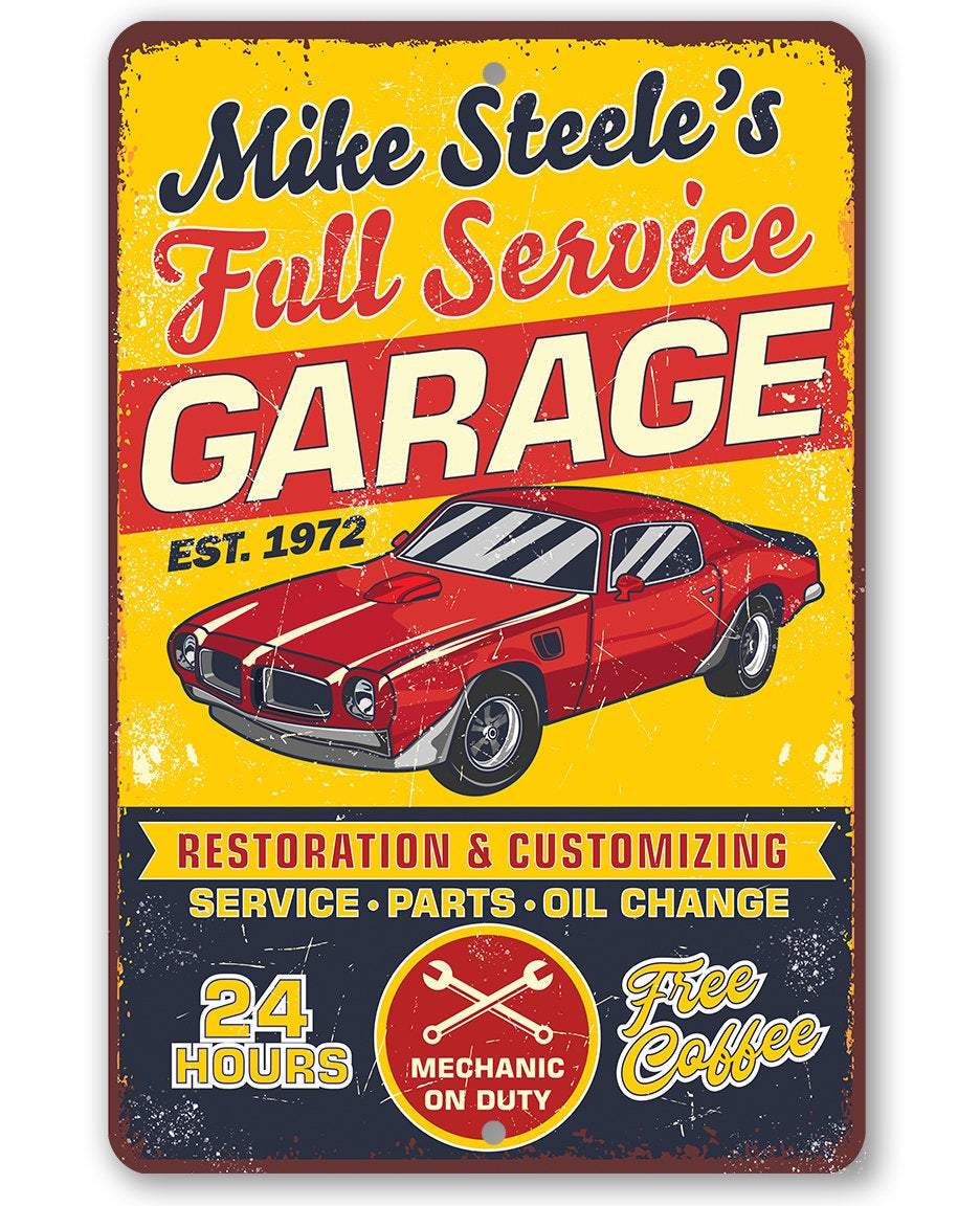 Personalized - Car Repair Garage - Metal Sign