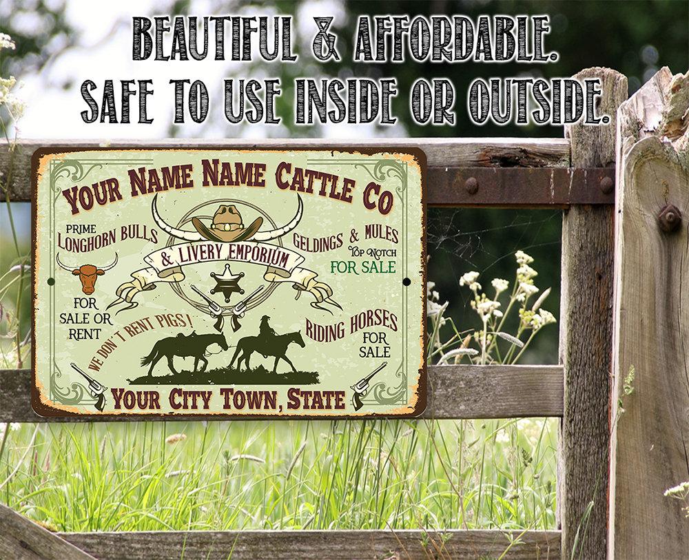 Personalized - Cattle Company - Metal Sign