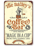 Personalized - Coffee Bar Magic In A Cup - Metal Sign