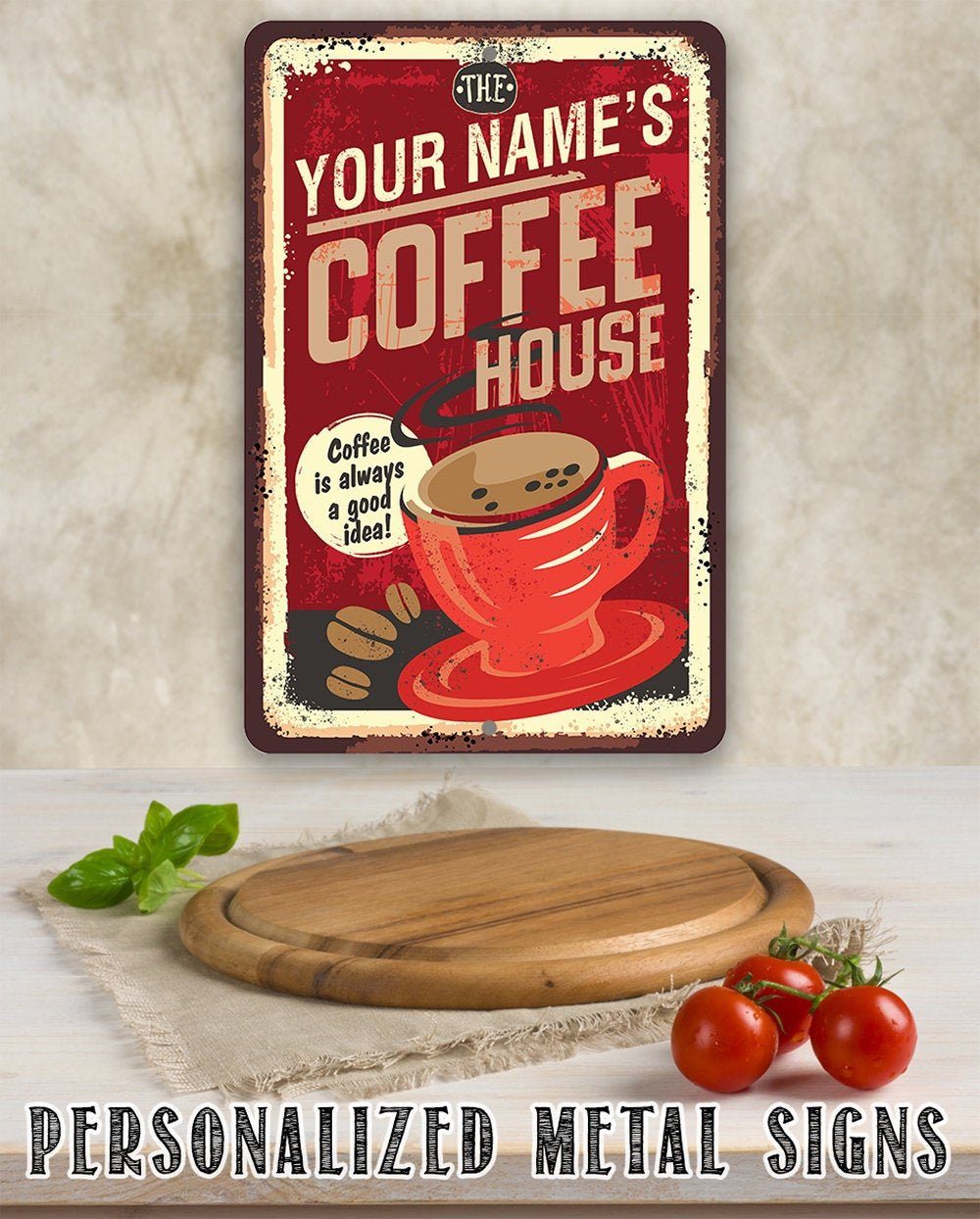 Personalized - Coffee House - Metal Sign