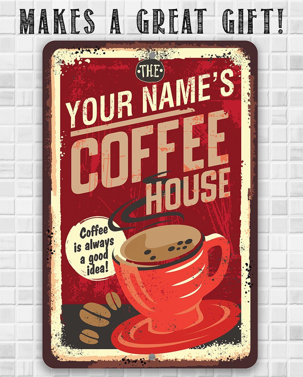 Personalized - Coffee House - Metal Sign