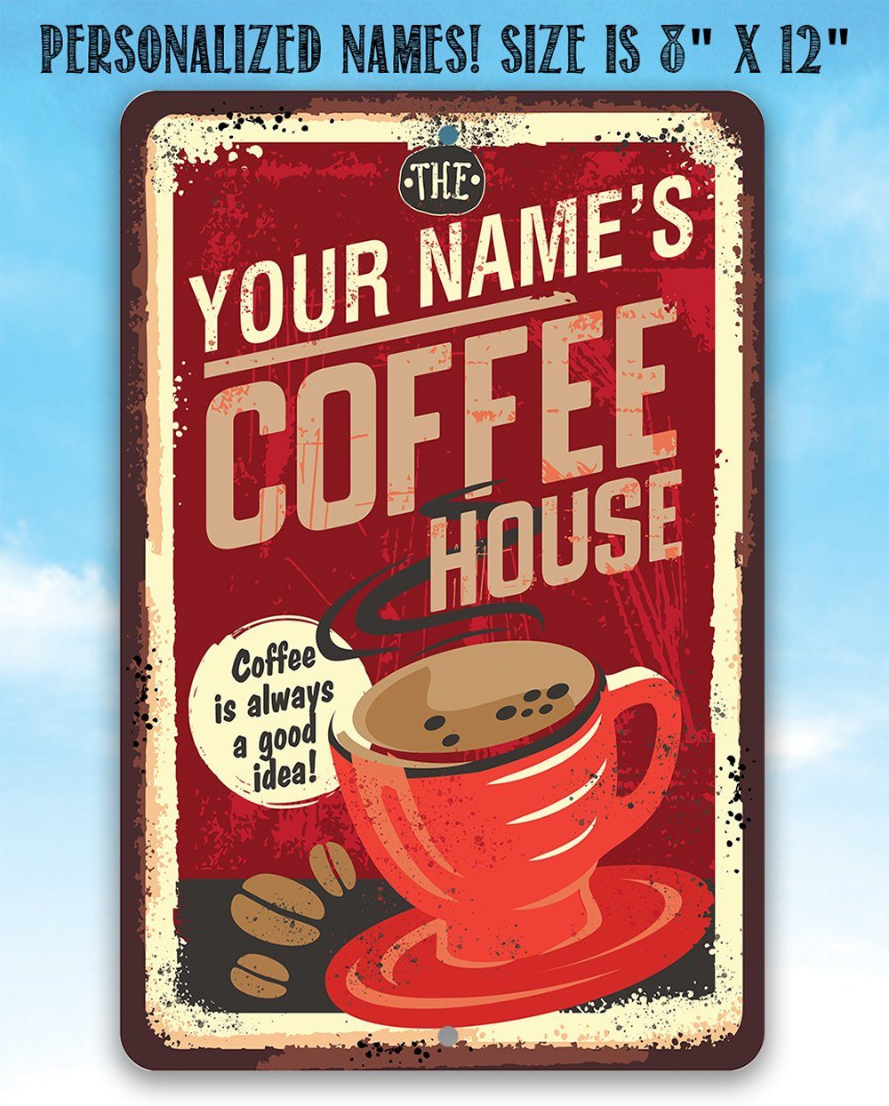 Personalized - Coffee House - Metal Sign