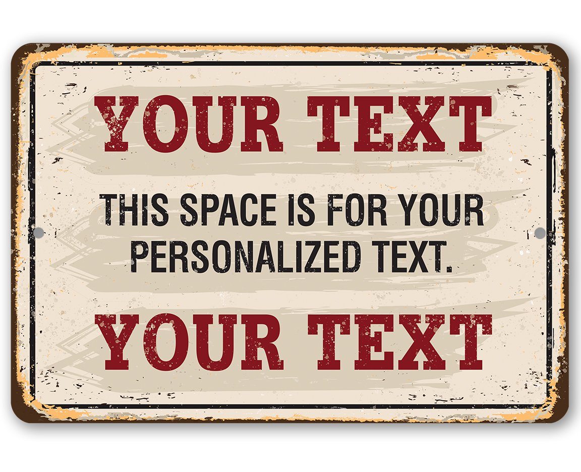 Personalized - Custom Text - Metal Sign